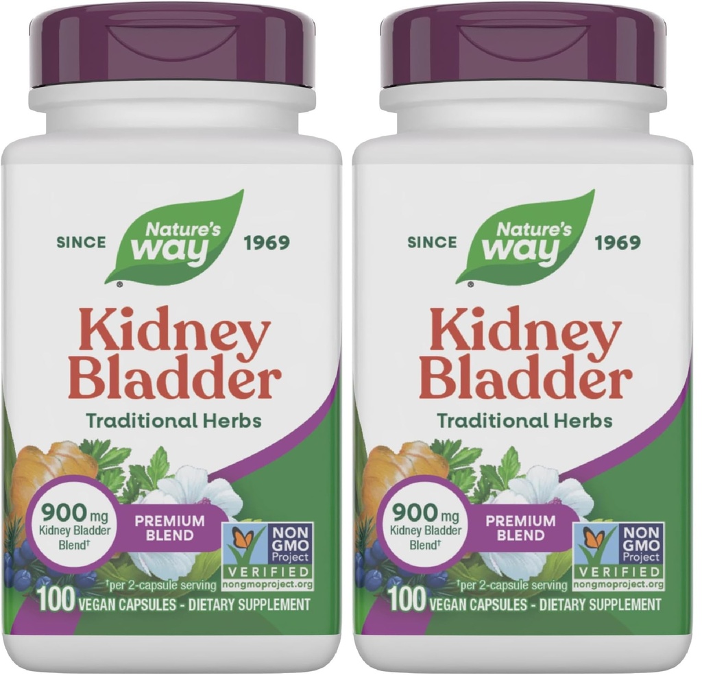 Nature's Way Kidney Bladder, traditionelle Kräuter Ergänzung, 900mg pro Servierung, 100 Vegan Kapseln (Pack von 2)