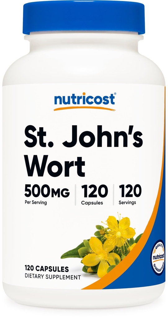 Nutricost St John’s Wort Capsules (500mg) 120 Capsule - Vegetariano, Gluten Free e Non OGM