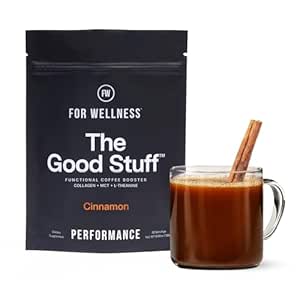 Per il benessere Le buone prestazioni di polsino – Coffee Booster | Collagen + MCT Powder Supplement con L-teanina e antiossidanti per energia e stamina | Non-Dairy, Keto-Friendly, 30 Servings