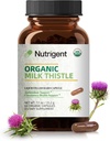 USDA supplément de chardon de lait biologique 25:1 extrait, 8750 mg de force, supplément de silymarin 280 mg, capsules organiques liquides, foie santé et detox support, non-OGM, 60 nombre