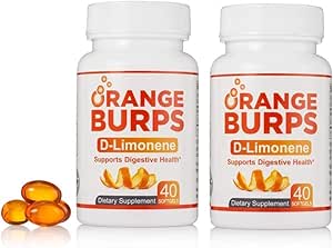 Supplément D-Limonène d'orange - Réducteur acide (antiacide pour le reflux acide), Relief des brûlures d'estomac, Relief GERD et Relief de l'indigestion.