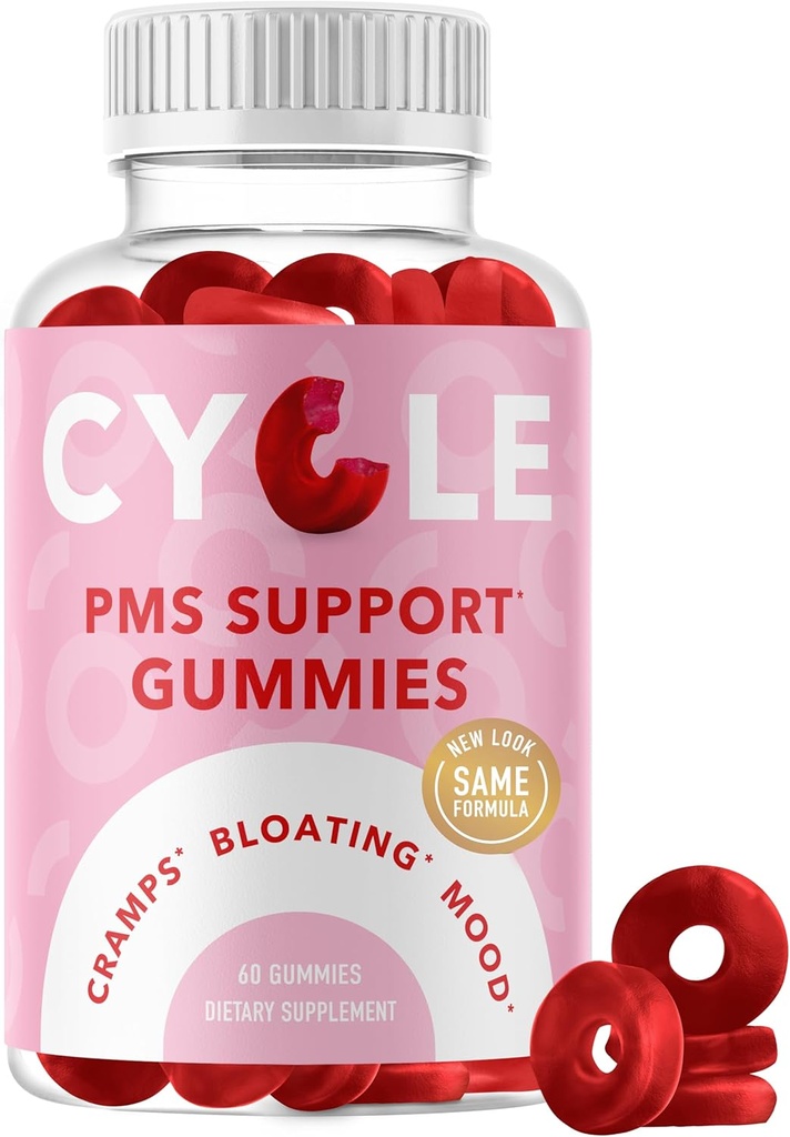PMS Relief Gummies | Hormon Balance, Bloating, Hormonelle Akne & Mood Swing Unterstützung | Perioden Unterstützung Vitamine für Frauen | Vegan Gummy Supplement mit Chasteberry | Dong Quai, Cranberry, & Vitamin B6