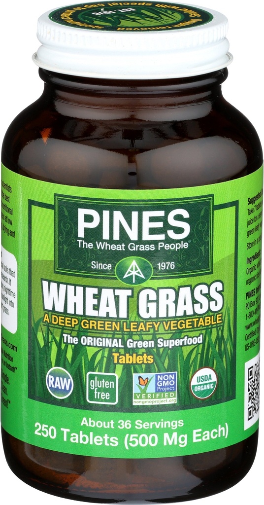PINES Bio Weizengras, 250 Graf Tabletten | PINES Wheat Grass wie im neuen Blockbuster-Film gezeigt, Ocean's 8!