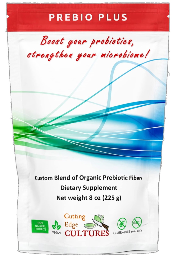 Taglio Bordo Culture Prebio Plus Polvere di fibra prebiotica Migliore miscela personalizzata di fibre prebiotiche organiche Supplemento dietetico 8 oz