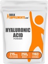 BulkSupplements.com Poudre d'acide hyaluronique - en tant qu'hyaluronate de sodium, suppléments d'acide hyaluronique - grade alimentaire, sans gluten - 215mg par portion, 250g (8,8 oz) (paquet de 1)