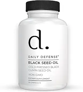 Estratto di olio di semi neri pressati a freddo - 90 Conte - Nigella Sativa per capelli, pelle e immunità avanzata - Vegan, senza glutine, non OGM Black Cumin Seeds Oil