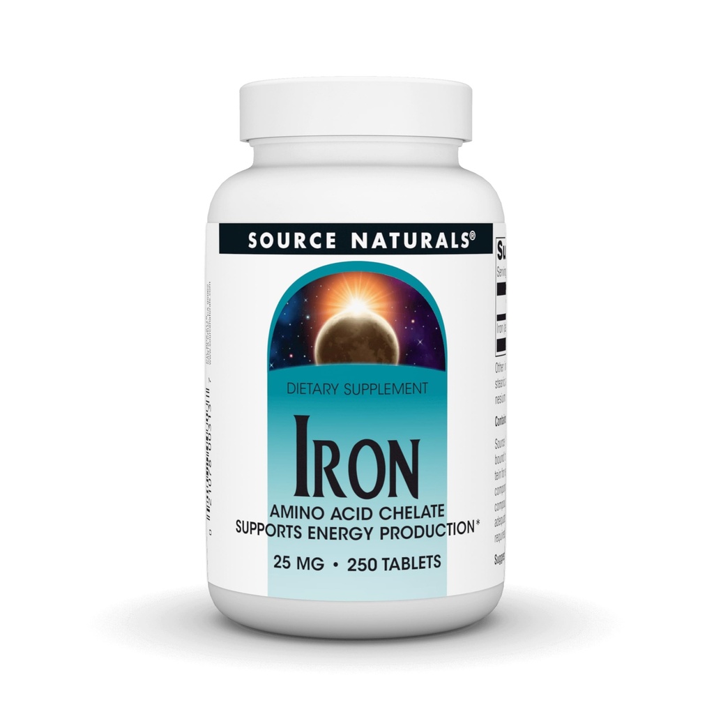 Quelle Naturals Eisen, Aminosäure Chelate - Nahrungsergänzung, die Energieproduktion unterstützt - 250 Tabletten