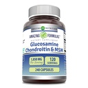 Formules étonnantes Glucosamine Chondroitin & MSM Supplement... 1850 Mg par portion... 240 capsules...