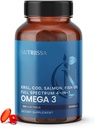 Nutriissa Full Spectrum Omega-3 – 2000 mg Oil Blend (Krill, Cod & Salmon Oil) – 1175 mg Omega-3s (EPA, DHA & DPA) – EPEB Certified, 3-Month Supply – Heart, Brain & Joint Support – 180 Halal Softgels