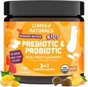 Lama Naturals enfants probiotiques avec fibre prébiotique, végétalien, bio prébiotiques et probiotiques Gommies pour Gut soutien de la santé, Vitamines Gommy de fruits de Toddler, Pas d'ajout de canne à sucre, Peach Mango, 120 Ct