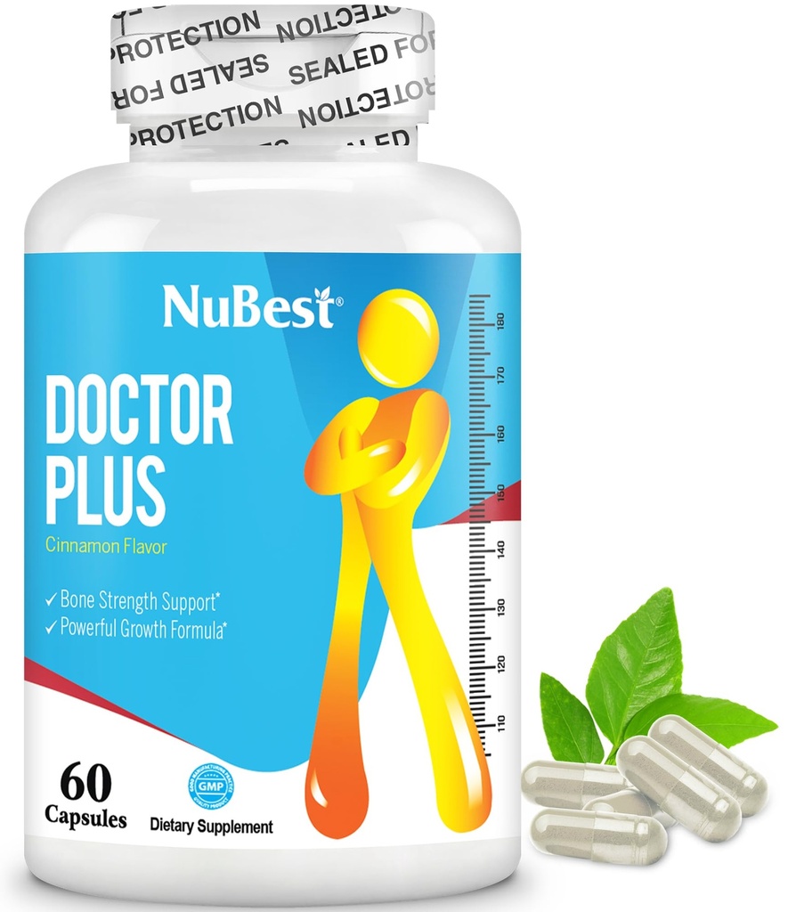 NuBest Doctor Plus mit Calcium, Vitamin D3, Vitamin K2 (MK7), Magnesium Kapseln für Knochenstärke, gesunde Knochen, Immunität, Calcium Max Absorption für Alter 10+ | 60 Kapseln | 1 Monat Versorgung