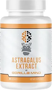Gorilla Mind Astragalus 750mg Capsule - Supporto Immune a Lungo Termine e Migliorata Salute cardiovascolare (90 capsule)