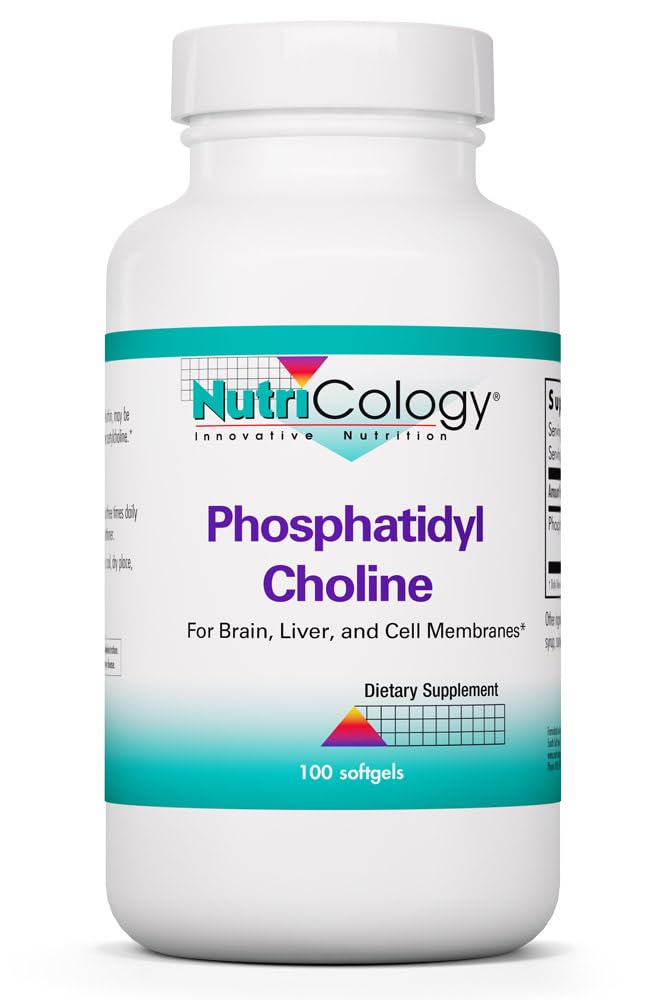 Nutrizione Phosphatidyl Choline Supplemento - Capsule di lecitina, enzimi digestivi per fegato, Fat Digestion Support, Integratori di colina per fegato grasso, 1540mg Softgels - 100 Count
