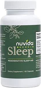 Sleep Regenerative Sleep Aid Restful Nights with No Melatonin | Ashwagandha, L-Theanine, GABA e Magnesium Glycinate | Non-Habit Forming Sleep Aid for Adults | 60 Capsules - 60 Count