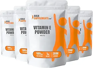 BulkSupplements.com Vitamina E 400 IU Polvere - come D-Alpha Tocopherol, Integratori Nutritivi - Gluten Free, 500mg per Serving, 5kg (11 lbs) (Pacchetto di 5)