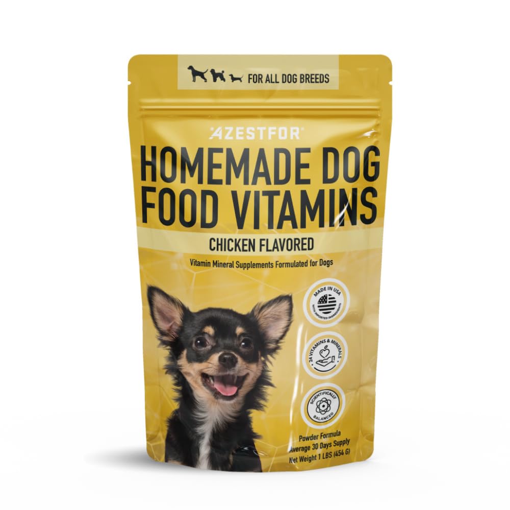 Azestfor Homemade Dog Integratore Alimentare Vitamine del cane Made in USA Aggiungi a Holistic Whole Food Diets Raw BARF All Breeds Puppy Adult 16oz Polvere