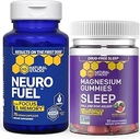 NATURAL STACKS Sleep Magnesium Gummies + NeuroFuel Nootropic Bundle - unterstützt Gehirngesundheit & Schlaf* - 105 Stück
