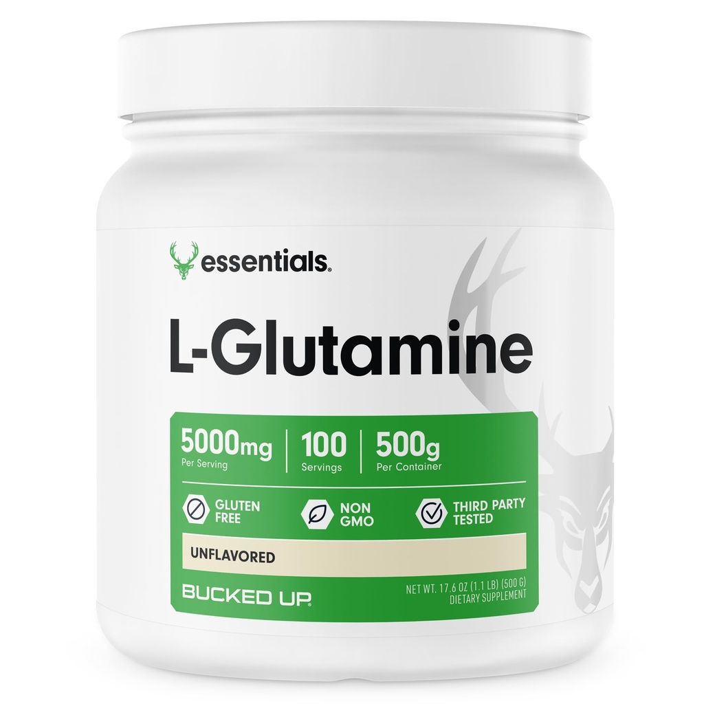 L-Glutamin 500g Pulver, Glutenfrei, Non-GMO, Unflavored (100 Portionen)