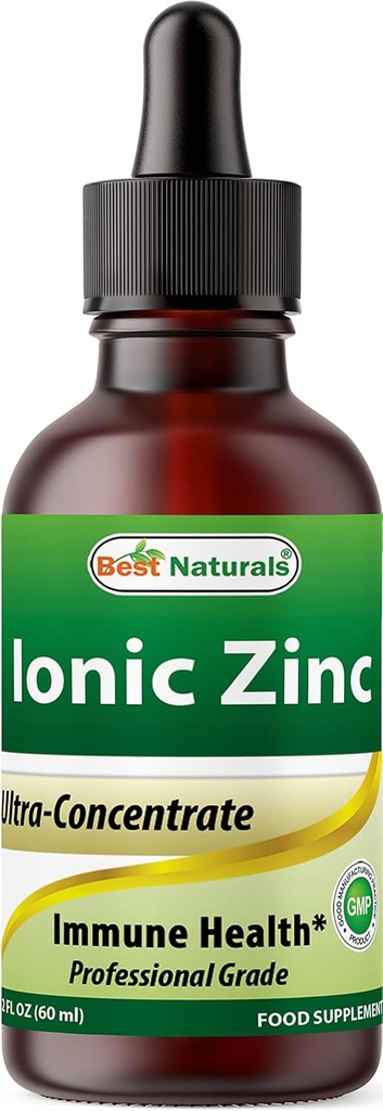Best Naturals Ionic Liquid Zink - Immununterstützung - Hohe Bioverfügbarkeit - Glasflaschen 2 OZ (60ml)