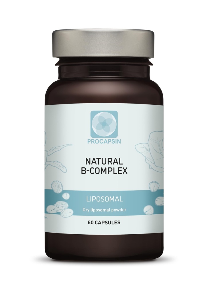 Natürliche Liposomal B Complex Kapseln mit allen 6 wichtigen B Vitaminen (60)