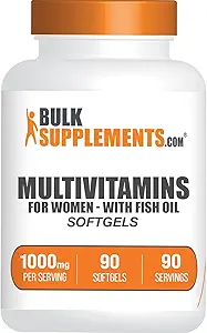 BulkSupplements.com Multivitamin per le donne Softgels - Supplemento giornaliero Multivitamin, Multimineral per le donne con olio di pesce - Gluten Free, 1 Softgel per Serving (1000mg), 90 Conte (Pack of 1)