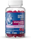 Bliss Kids Elderberry Gummies, Supporta l'immunità con Black Elderberry, Zinc & Vitamin C, Gluten Free & Vegan, Età 2 Anni+ (60 Conte)