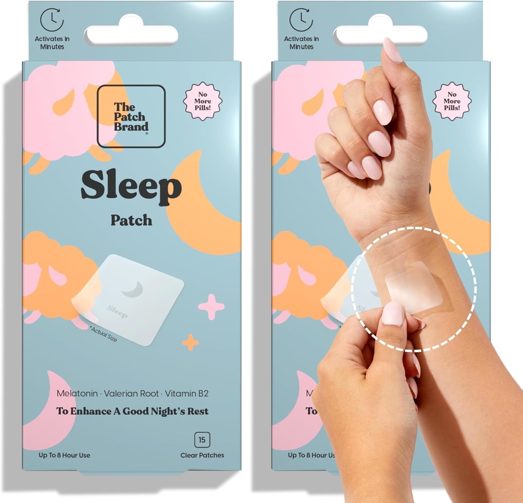 The Patch Brand Sleep Patches | Support Restful Sleep with Melatonin, Valerian Root & B6 | Alle natürlichen Vitamine & Mineral Patch-Pflanzen basierte und rohe kostenlose wasserbeständige Patches, die die letzte Nacht