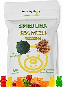 Spirulina Gummies Sea Moss Gummies - Superfood Supplemento per il benessere generale - Spirulina Sea Moss Gummy Bears Realizzato con Blue-Green Spirulina Polvere & Sea Moss Extract