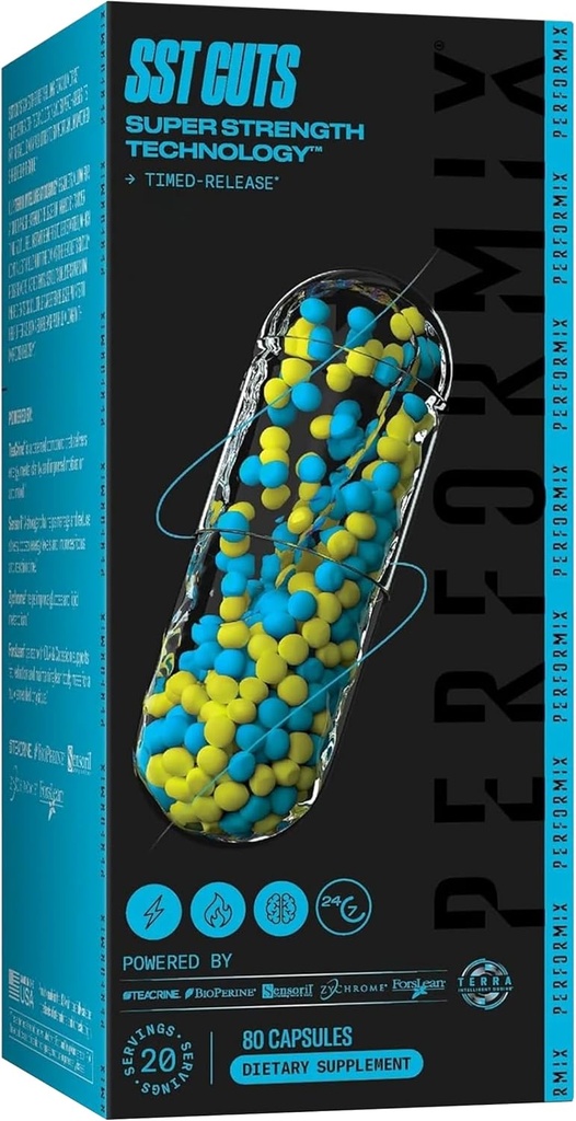 PERFORMIX SST schneidet Super Strength Technology - Energie, Fokus und Stimmung - Nootropic, Koffein, Zychrome & Teacrine - Pre Workout Supplement für Männer und Frauen - 80 Servietten