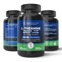 L Theanin 200mg, Magnesium, 5-HTP & Melatonin – All-in-1 L-Theanin Ergänzung für Stress, Fokus & Kognition, Schlaf - 60 Kapseln