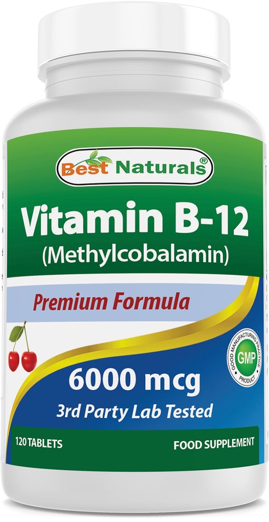 Meilleurs naturels vitamine B12 6000 mcg 120 comprimés