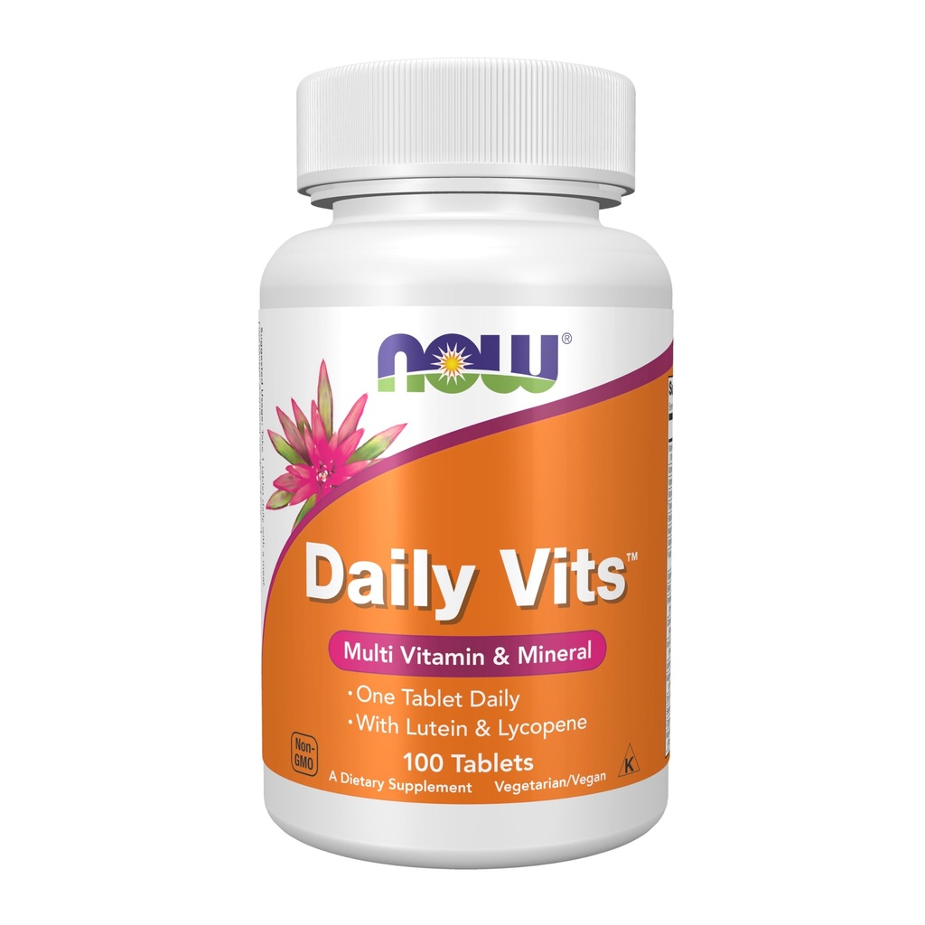 NOW Nahrungsergänzungsmittel, Daily VitsTM, Ein Tablet Täglich mit Lutein & Lycopin, 100 Tabletten