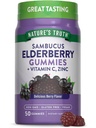 Nature's Truth Black Elderberry Gummies | 50 Vegan Gummies | mit Vitamin C und Zink | Berry Flavor | Vegan, Non-GMO, und Glutenfreie Ergänzung