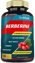 Capsule di Estratto di Berberina, 4 mesi di alimentazione & Ceylon, cardo di latte, curcuma, pepe nero | Supporti funzione immuni, supplementi di gestione del peso