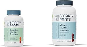 SmartyPants Teen Guy Multivitamin Gummies: Omega 3 Fish Oil (EPA/DHA) & Multivitamin per gli uomini
