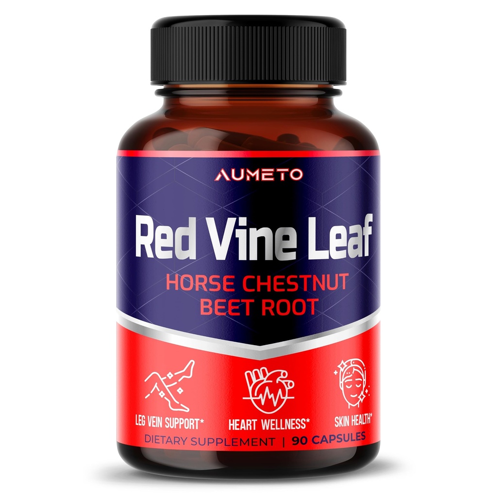 Rote Vine Blatt-Ergänzung mit Rosskastanie, Beetroot, Ginger - Natürliche Unterstützung für Erzstärke und Zirkulation Wellness- Made in The USA (90 Count (Pack of 1))