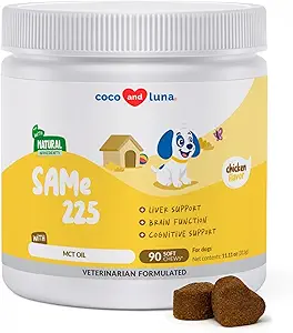 Stesso per cani - 90 Soft Chews - S-Adenosyl-L-Methionine, Integratore del fegato - Salute del cervello, Promuove il supporto cognitivo, Supporto del fegato (Same Soft Chews)
