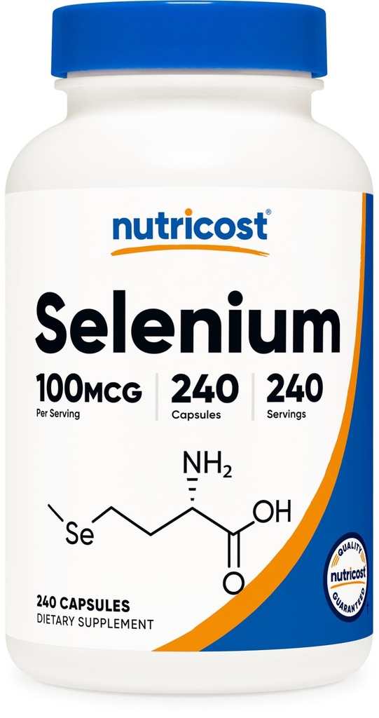 Supplément de sélénium Nutricost 100mcg, 240 capsules, végétarien, sans gluten et sans OGM