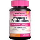 NewRhythm Women's Probiotics, Cranberry biologique pour la santé vaginale des femmes, 50 milliards CFU 18 souches, probiotiques et prébiotiques, soutien santé digestive, 60 capsules végétaliennes