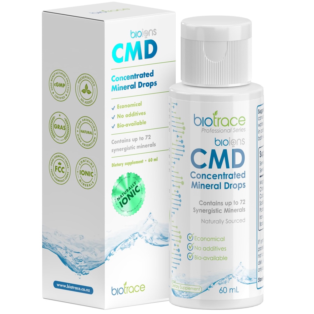 Gocce minerali di tracce di BioTrace Dead Sea Trace | 72+ Minerali di Trace Concentrati, Magnesio Liquido Ionica, Cloruro, Potassio | Basso Sodio | Energia, Elettroliti, Idratazione | Alimentazione 24 giorni, 2 fl oz (Pacchetto di 1)