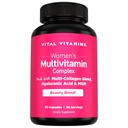 Vitamines vitales Complexe multivitamines pour femmes - avec mélange multicollagène, acide hyaluronique et MSM - Multivitamines de beauté - avec vitamine A, C, E, B6, B12, D3-60 Capsules