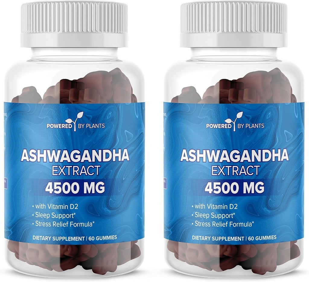Ashwagandha Gummies - Qualità del sonno, Memoria, & Supporto cognitivo - Ashwagandha Gummies per donne & uomini Confezione da 2, 60 Serve