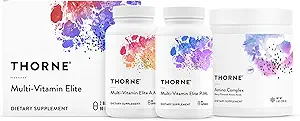 THORNE - Multi-Vitamin Elite AM & PM (180 capsule) & Amino Complex (Berry, 8 Oz) Bundle - Supporta la produzione di energia e prestazioni atletiche - Gluten, Dairy & Soy-Free