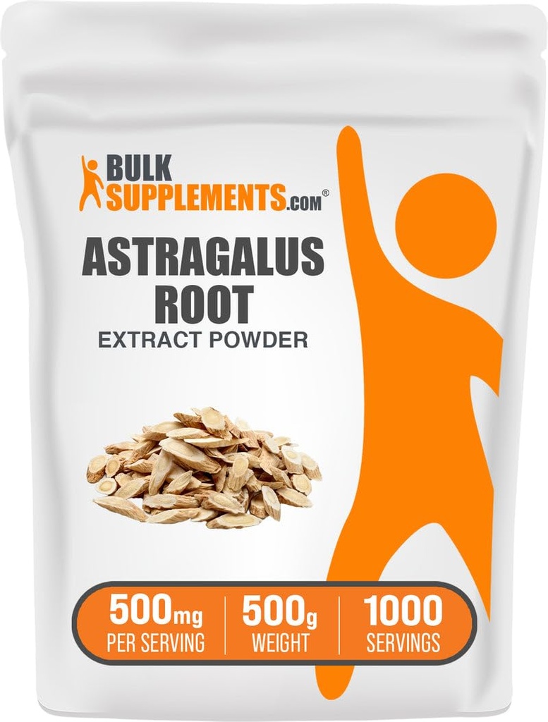 BulkSupplements.com Astragalus Extract Powder - Astragalus Root Powder, Herbal Supplement - Vegan & Glutenfrei, 500mg pro Servierung, 500g (1.1 lbs) (Pack von 1)