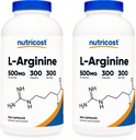 Nutricost L-Arginine 500mg, 300 capsules (2 bouteilles)