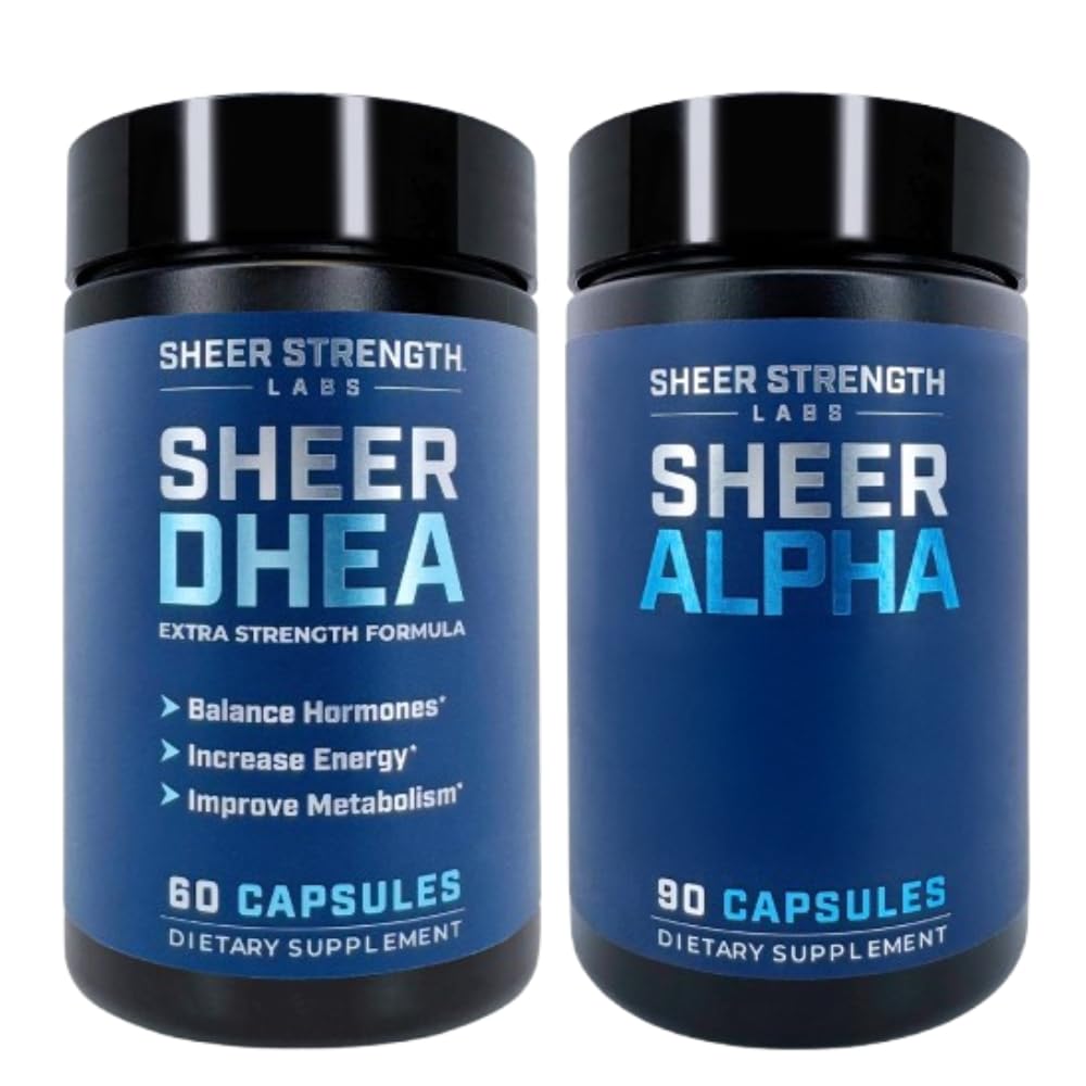 DHEA Ergänzung für Männer + Sheer Alpha - Ultimate T Boosting Stack für Männer