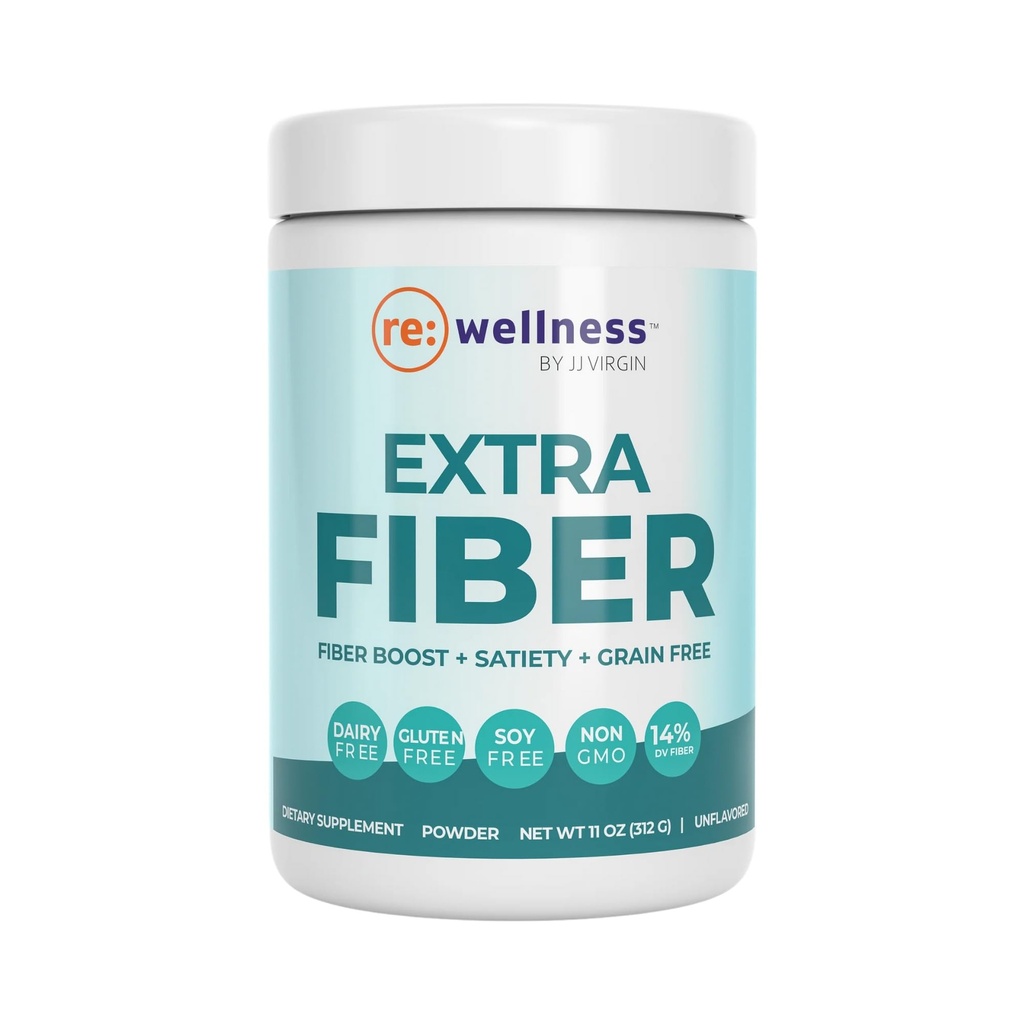 Reignite Wellness von JJ Virgin | Extra Fiber | 12 Fiber Powder Supplement mit Psyllium Husk, Pectin, Flax, Cranberry Seed & More | Unterstützt Gut Health | 60 Servierungen