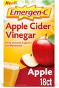 Emergen-C Apfel Apfelessig Vitamin C Fizzy Drink Mix, Nahrungsergänzungsmittel für Immununterstützung, Apfel - 18 Zähler