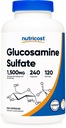 Nutricost Sulfate de glucosamine 1500mg, 240 gélules - 750mg Par gélule, sans gluten, sans OGM