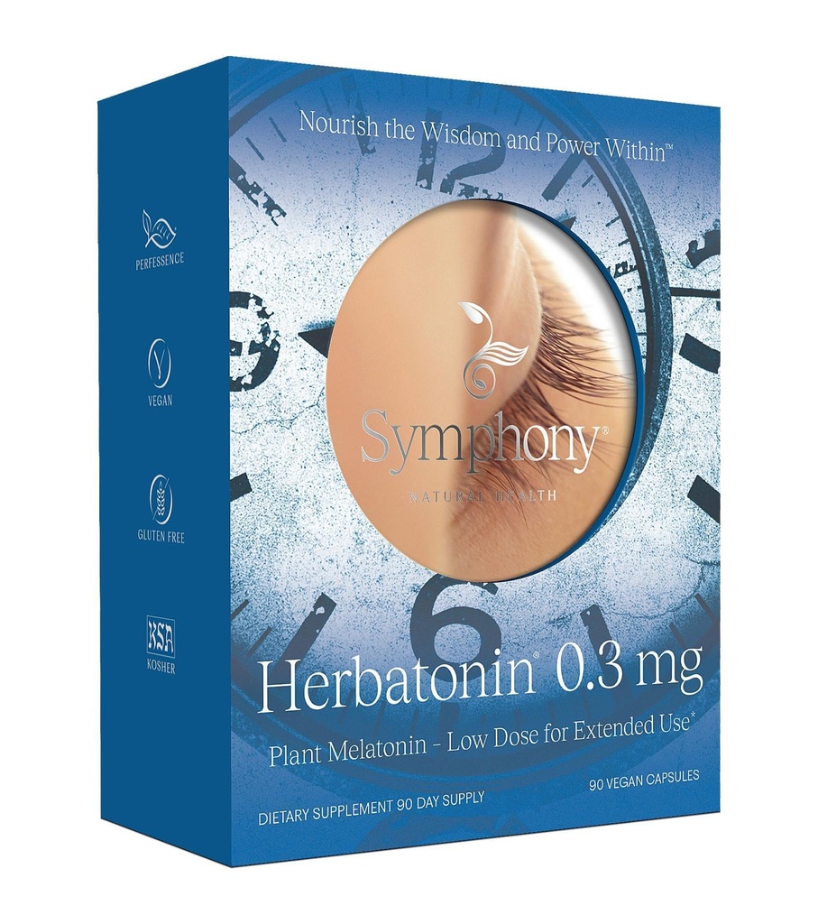 Herbatonin® 0.3 mg – Il primo integratore melatonina naturale a base vegetale (Phyto-Melatonin) - Basso Dose Sleep Aid, Supporta Circadian Rhythm & Cellular Health – 90 capsule (90 Day Supply)